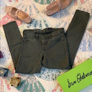 AG Adriano Goldschmied The Abbey Ankle-mid-rise, Olive Women's Skinny Jeans 26R